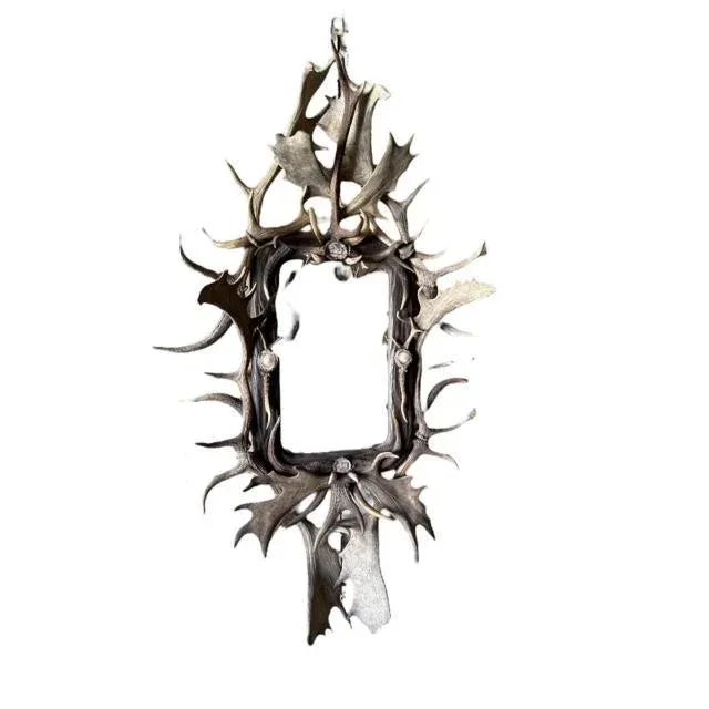 Late 19th Century Late 19th Century Large Antler Mirror, Rustic Trophy-Style Wall Mirror For Sale - Image 5 of 8