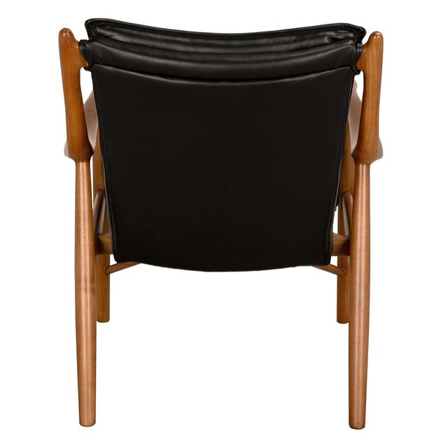 Not Yet Made - Made To Order NOIR Weston Chair with Black Leather For Sale - Image 5 of 5
