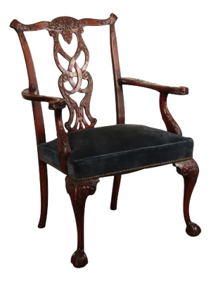 Chippendale Style Carved Mahogany Armchair