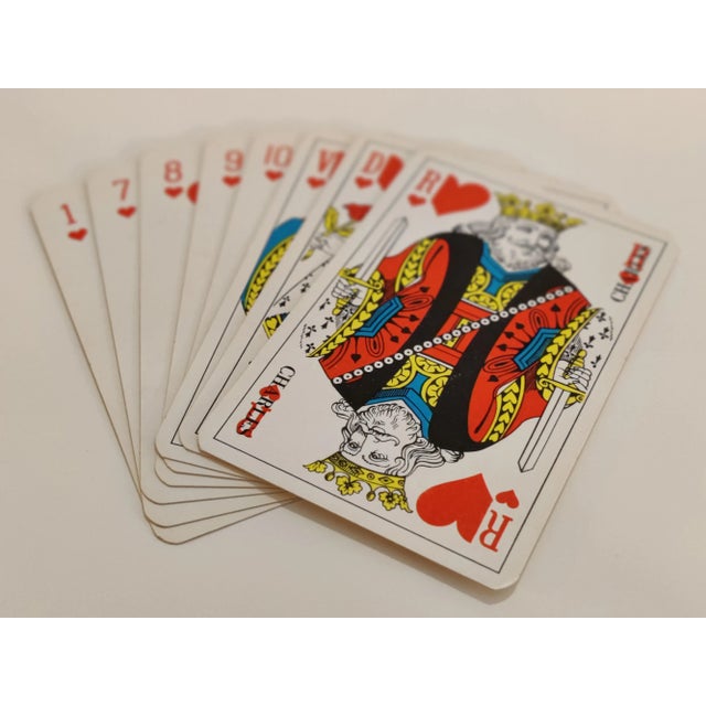 Wood Vintage French Advertising Suze Playing Cards With Wood Card Case Circa 1950s For Sale - Image 7 of 10