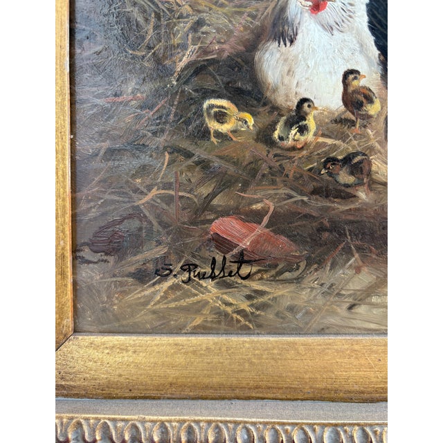 Framed Oil-on-Board Farmyard Scene in the Dusseldorf School Style, Circa Mid-Century For Sale - Image 12 of 16
