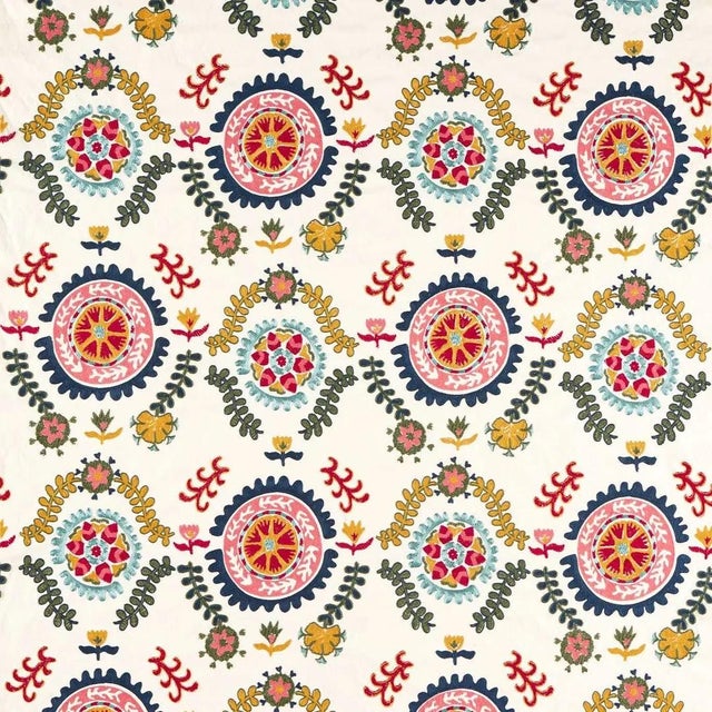 Annabel`s Suzani embroidery draws inspiration from the intricate hand-embroidered textile panels of Central Asia....