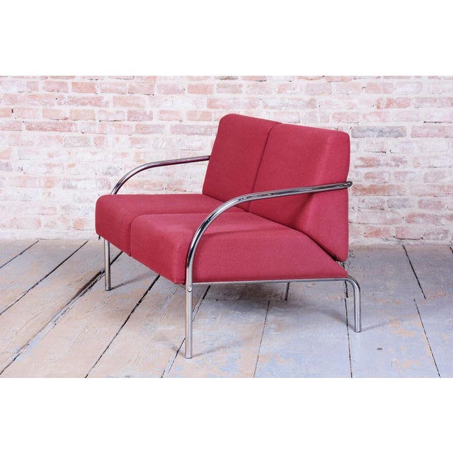 1970s Bauhaus Sofa in Chrome-Plated Steel and Upholstery, Former Czechoslovakia, 1970s For Sale - Image 5 of 10