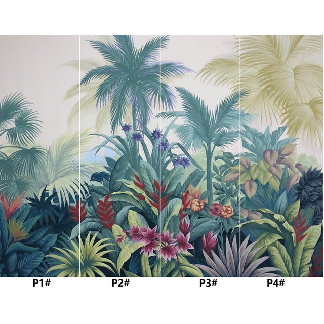 1: Commodity: Hand Painted Lush Tropical Botanical Wallpaper 2: Handicrafts: 100% handmade and hand-painted. 3:...