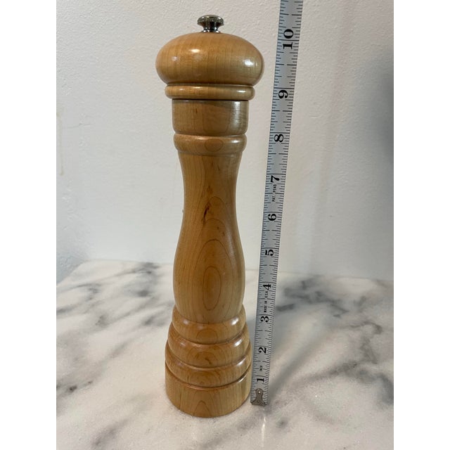 Vintage French Peugeot Light Wood Pepper Grinder For Sale In Seattle - Image 6 of 6