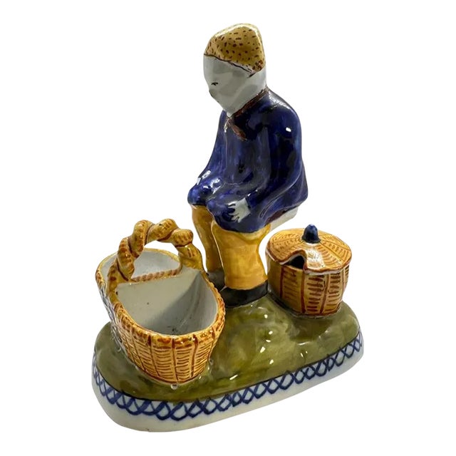 Late 19th Century Quimper Faience Condiment Dish From Brittany, France For Sale