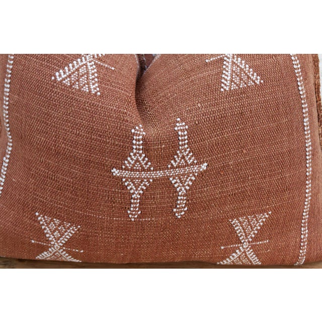 1990s Rust Sentinel Cactus Silk Moroccan Pillow For Sale - Image 5 of 8