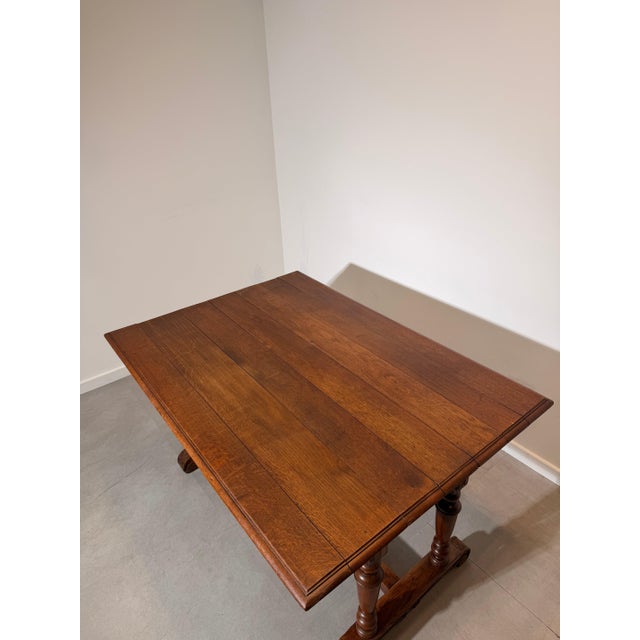 Draw-Leaf Dining Table in Oak For Sale - Image 3 of 5