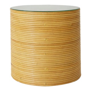 Late 20th Century Cylindrical Pencil Reed Side Table For Sale