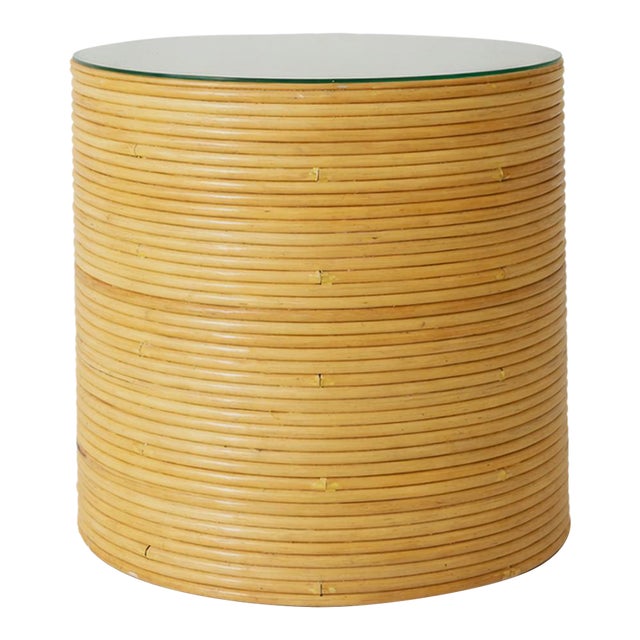 Late 20th Century Cylindrical Pencil Reed Side Table For Sale