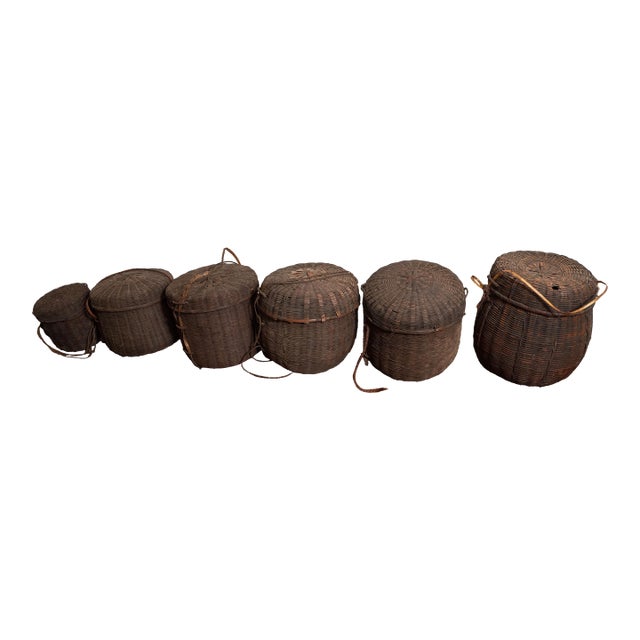 Set of 6, Collection of 19th Century African Baskets - Mali For Sale