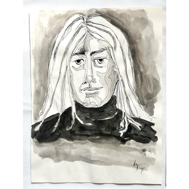 Paper Original 1971 Ink Portrait Paintings – Historical Figure Portrait Studies (Set of 6) For Sale - Image 7 of 12