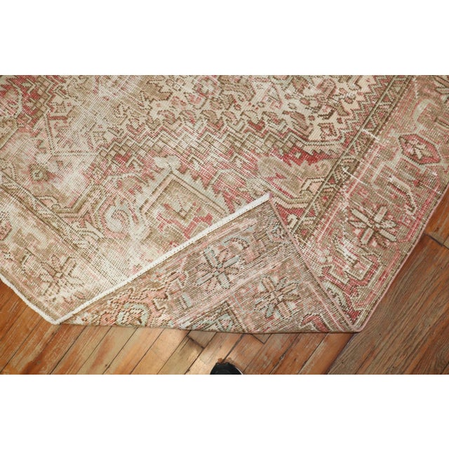 Feminine Worn Antique Heriz - 6'1" x 8' For Sale - Image 9 of 9
