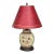 Oriental Ginger Jar Table Lamp With Red Leather Stiffel Lamp Shade For Sale