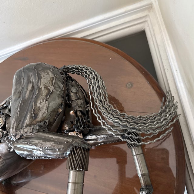 Vintage Industrial Recycled Metal Horse Sculpture Signed For Sale - Image 11 of 11