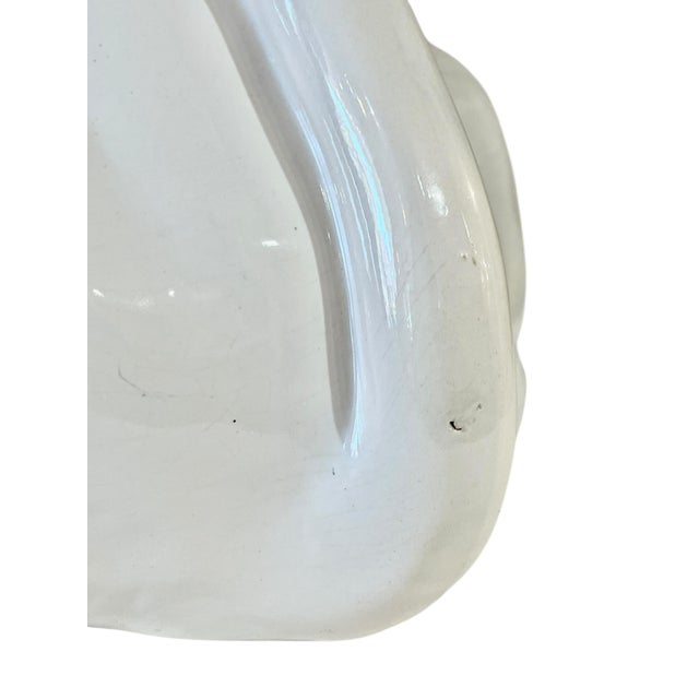 Vintage Hollywood Regency White Ceramic Lion Planter For Sale - Image 12 of 15