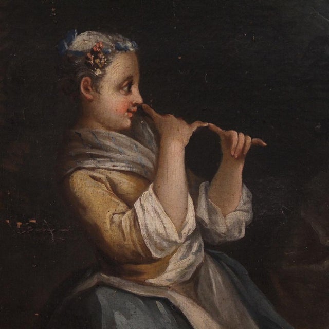 French Artist, Children Playing, 1780, Oil on Canvas For Sale - Image 8 of 16