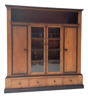 Vintage Art Deco Four-Door Bookcase, 1920s