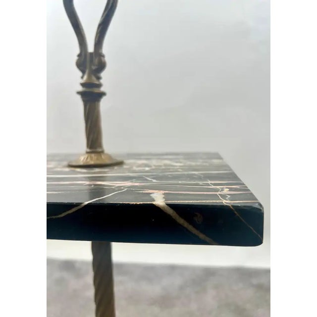 Art Nouveau Marble Top and Brass Smoking or Side Table For Sale - Image 10 of 14