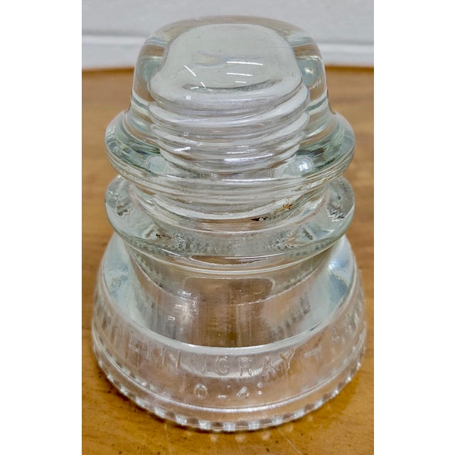 Early 20th Century Vintage Hemingray 42 Clear Glass Insulator For Sale - Image 5 of 10