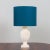 Large Italian Neoclassical Table Lamps with Deep Blue Linen Shades, 1980s, Set of 2 For Sale - Image 3 of 9