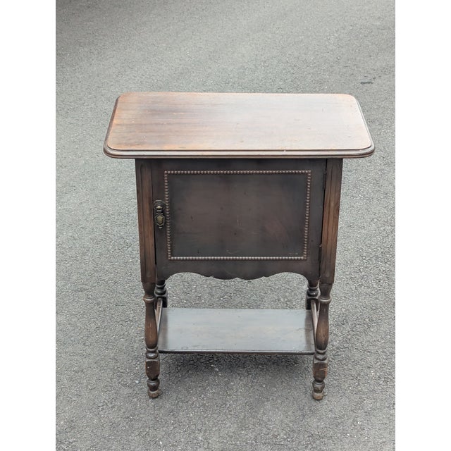 Antique Victorian Mahogany Humidor Side Table With Copper Interior For Sale - Image 4 of 9