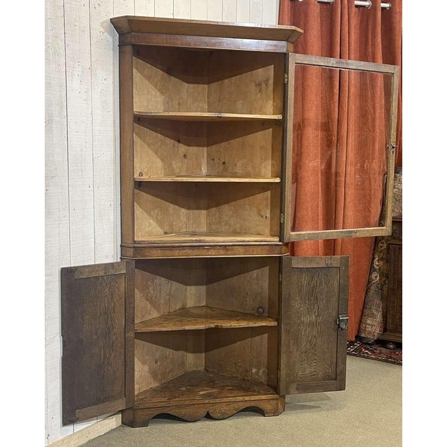 19th Century English Corner Cabinet in Oak, Mahogany, and Fir For Sale - Image 12 of 13