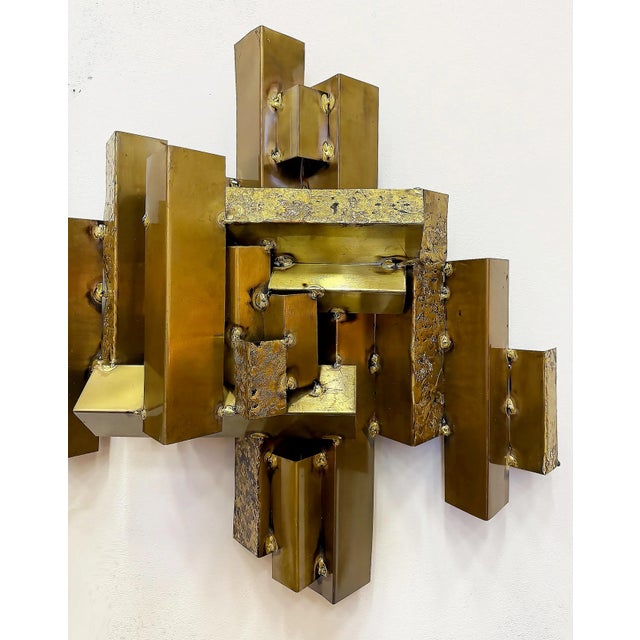 Large Curtis Jeré Vintage Brutalist Cityscape Wall Sculpture For Sale In Miami - Image 6 of 7