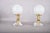 Glass Winged Figure Table Lamps with Frosted Glass Globes, 1980s, Set of 2 For Sale - Image 7 of 15