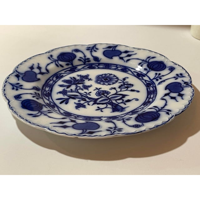Early 20th Century Antique Flow Blue Luncheon Plate- Johnson Brothers England- Holland Pattern Circa 1900-1915 For Sale - Image 5 of 7