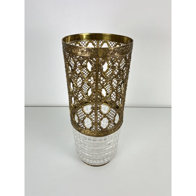 Mid-Century Modern Mid-Century Modern Brass and Crystal Umbrella Stand, 1950s For Sale - Image 3 of 8