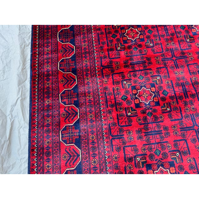 Textile High Quality Afghan Khal Muhammadi Tribal Hand-Knotted Wool Rug - 6'6" X 9'10" For Sale - Image 7 of 11