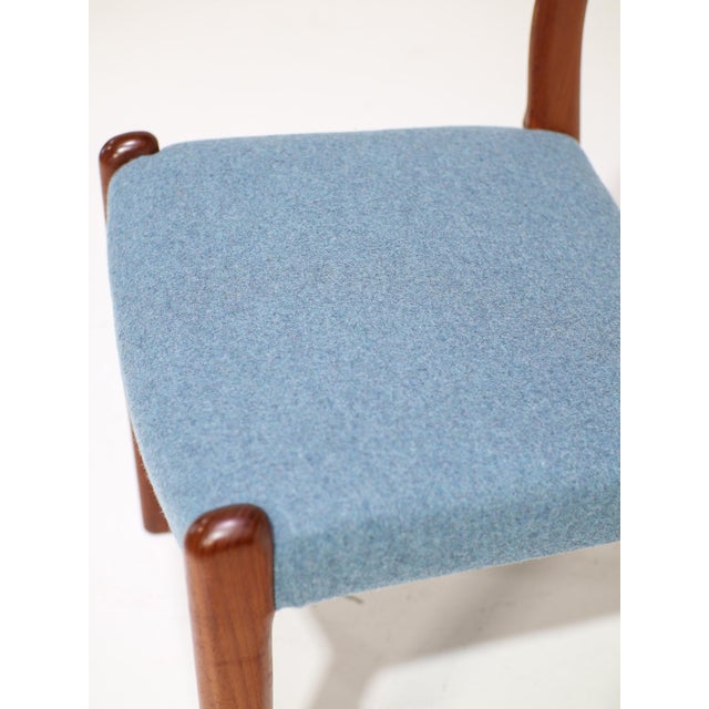 Teak and Blue Dining Chairs from Emc Møbler, Denmark, 1960s, Set of 4 For Sale - Image 16 of 18