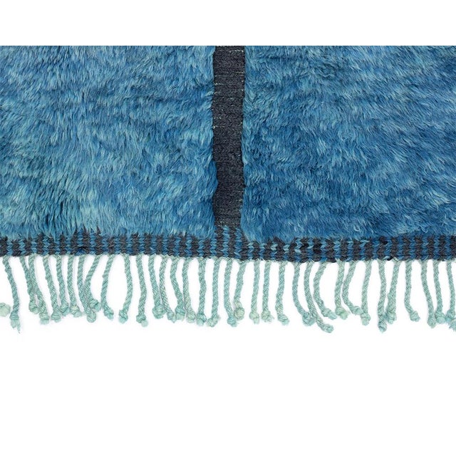 Premium Hand-Knotted Moroccan Wool Rug | 9'5'' X 6'10" | One of a Kind For Sale - Image 6 of 9