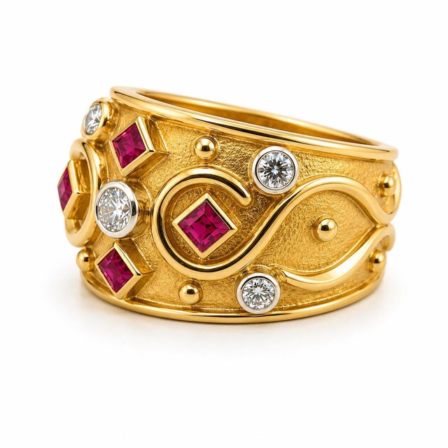 Contemporary Keith Davis Ruby Ring, Size 7.5 For Sale - Image 3 of 4