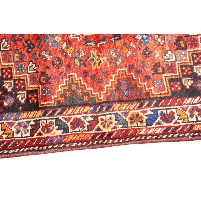 Vintage Hand-Knotted Persian Qashqai Rug 3'10" X 5'2" For Sale - Image 12 of 15