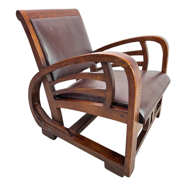 French Art Deco Lounge Chair, 1940s For Sale
