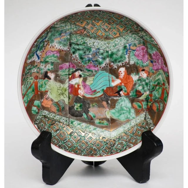 Wood Vintage Japanese and Chinese Famille Verte Porcelain Set- 5 Pieces For Sale - Image 7 of 10