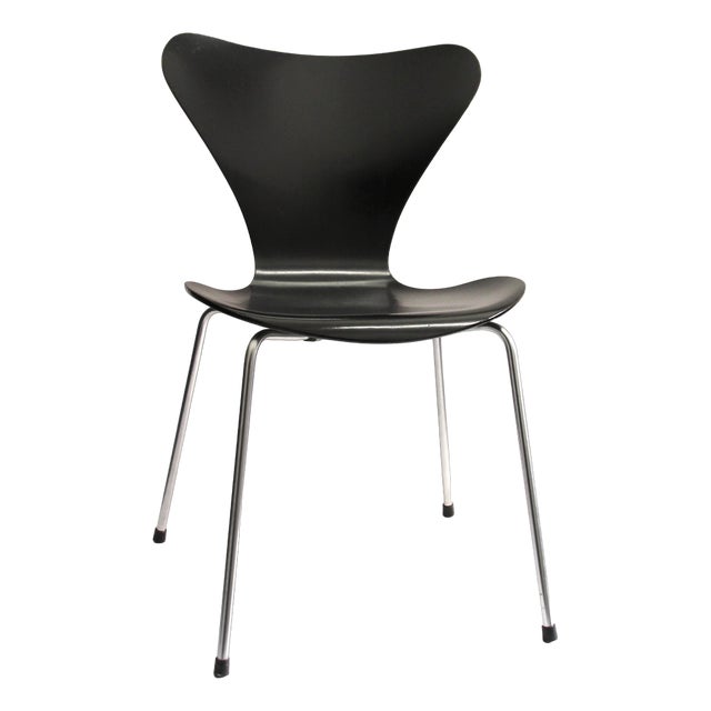 Model 3107 Black Chair from Fritz Hansen, 1960s For Sale