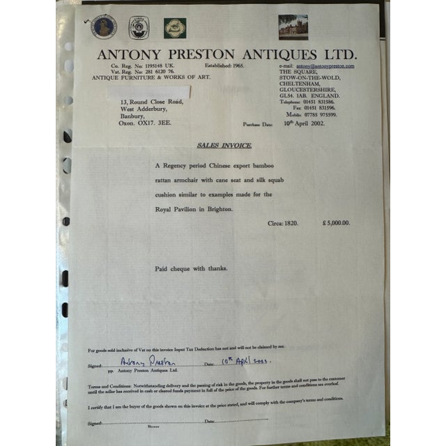 Brown Circa 1820 Regency Period Chinese Export Bamboo Rattan Chair For Sale - Image 8 of 8