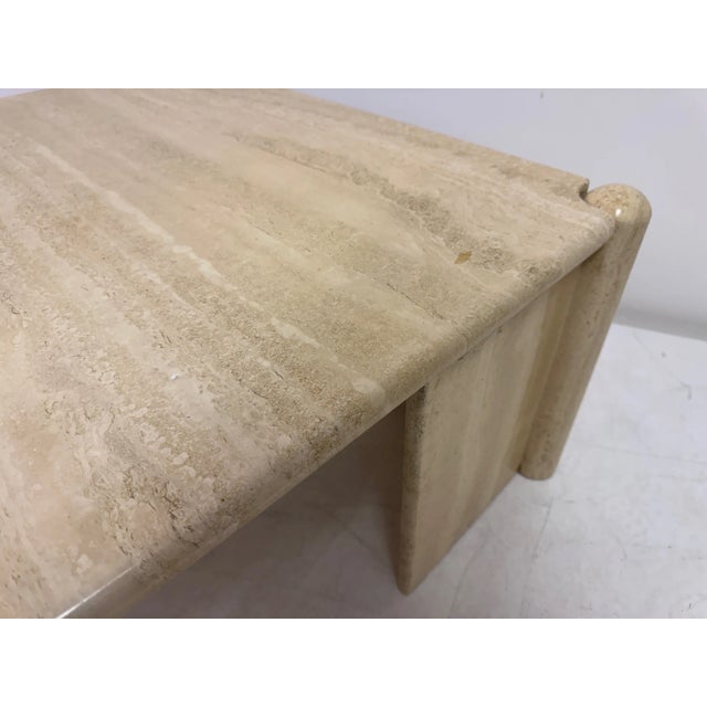 Stone Eye-Shaped Travertine Coffee Table, 1980s For Sale - Image 7 of 14