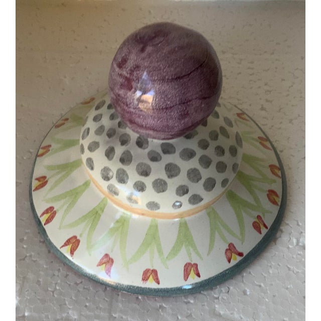 Coastal 1990s Mackenzie Childs Globe Canister For Sale - Image 3 of 4