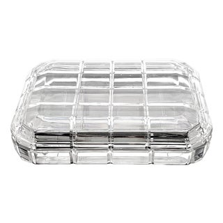 Late 20th Century Arnolfo Di Cambio Geometric Crystal Lidded Box, Italy For Sale