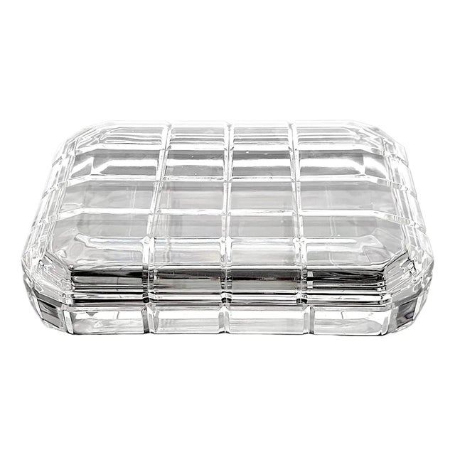 Late 20th Century Arnolfo Di Cambio Geometric Crystal Lidded Box, Italy For Sale