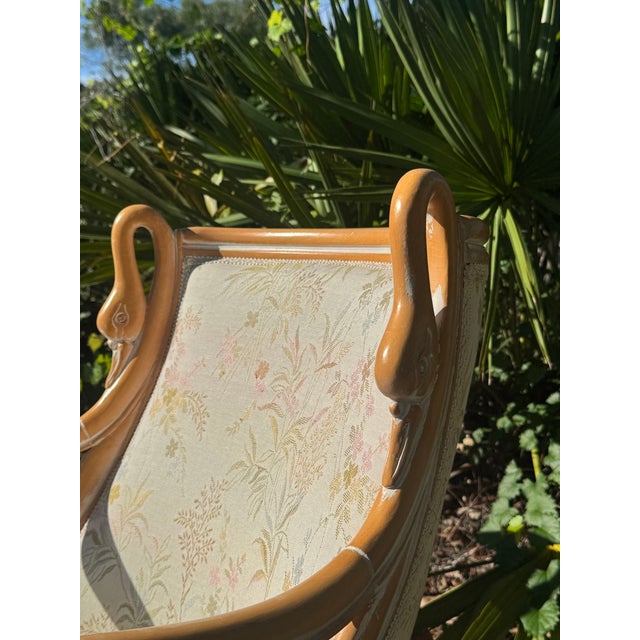 1960s Harris Marcus French Empire-Style Swan Carved Armchairs – Pair For Sale - Image 10 of 10