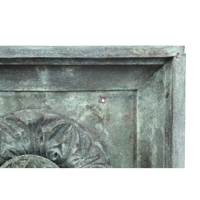 Wood Early 20th Century Copper Architectural Rosette Wall Element For Sale - Image 7 of 15