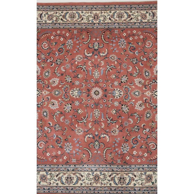 Raspberry Red Raspberry Indo Persian Kashan Design Rug For Sale - Image 8 of 13