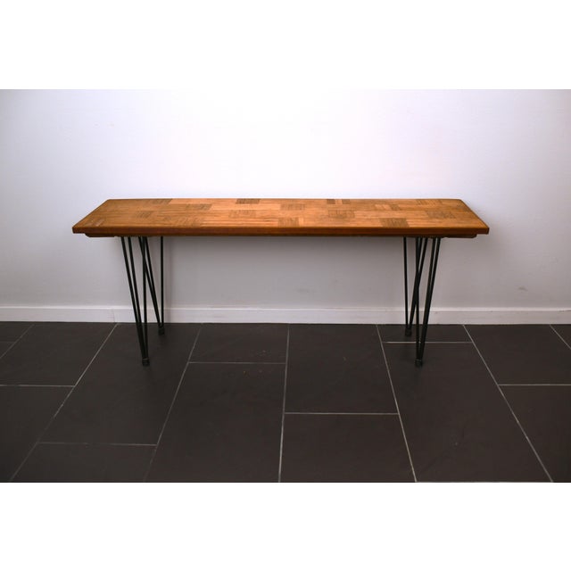 Swedish Modern Oak and Metal Flower Bench, 1950s For Sale - Image 9 of 9