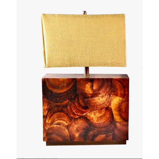 Mid-Century Modern Pair Pierre Giraudon Attributed Fractile Resin Lamps For Sale - Image 3 of 5
