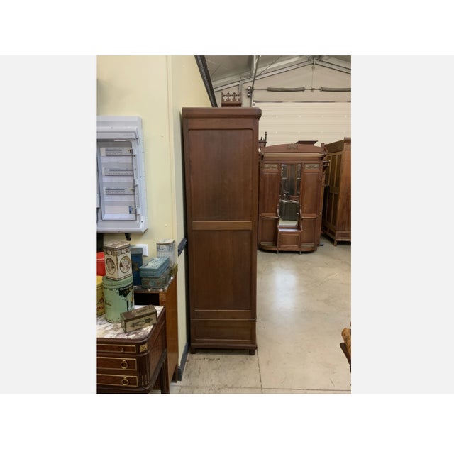 Early 20th Century Antique Art Nouveau Wardrobe in Linen Cupboard, 1910 For Sale - Image 5 of 8